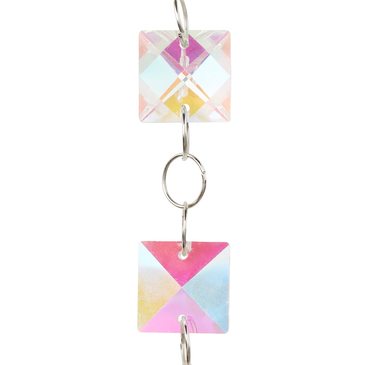 12 Pack: Crystal Aurora Borealis Square Glass Beads, 20mm by Bead Landing™